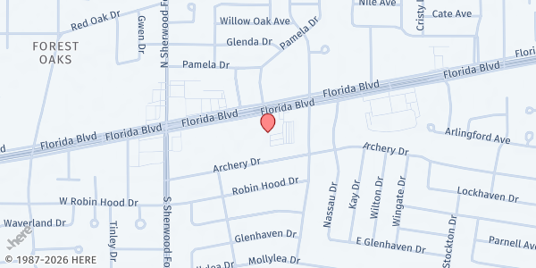 Map showing Crossroads - Baton Rouge at 11690 Florida Blvd. Suite C., Baton Rouge, LA