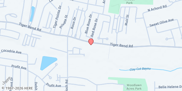 Map showing Deaf Resource Center at 16288 Tiger Bend Road, Baton Rouge, LA