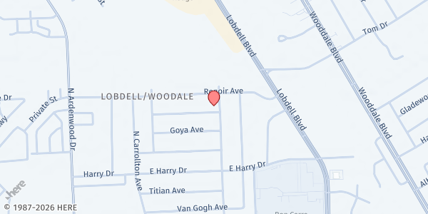 Map showing Ever Present God Ministries at 1143 N. Donmoor Ave., Baton Rouge, LA