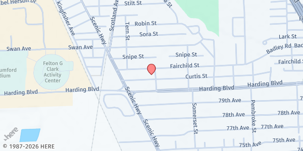 Map showing Immaculate Conception Catholic Church Scotland - Activity Center at 1565 Curtis St., Baton Rouge, LA