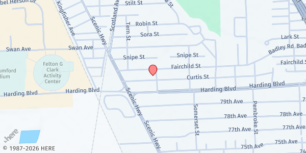 Map showing Immaculate Conception Catholic Church Scotland at 1565 Curtis St., Baton Rouge, LA