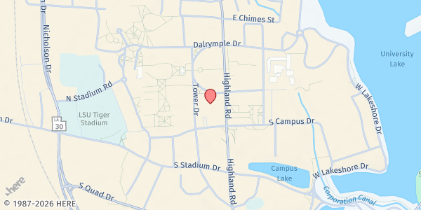 Map showing LSU Food Pantry at 310 LSU Student Union, Baton Rouge, LA