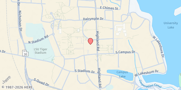 Map showing LSU Student Union Food Pantry at 310 LSU Student Union, Baton Rouge, LA