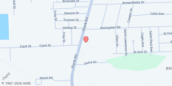 Map showing Mary's House of Bread at 11558 Plank Rd., Baton Rouge, LA