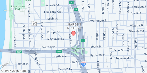Map showing St. Agnes (Missionaries of Charity) at 749 East Boulevard, Baton Rouge, LA