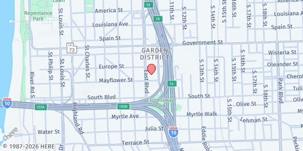 Map showing St. Agnes (Missionaries of Charity) at 749 E. Blvd., Baton Rouge, LA