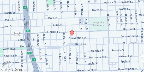 Map showing St. Vincent de Paul at 220 St. Vincent de Paul Pl., Baton Rouge, LA