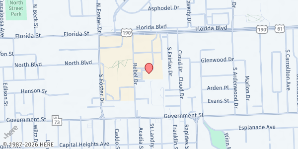 Map showing The Store @ BRCC at 201 Community College Dr., Baton Rouge, LA