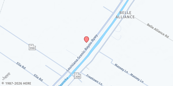 Map showing Le Garde Manger de Paincourt-St. Elizabeth Catholic Church at 7161 Hwy 1, Belle Rose, LA