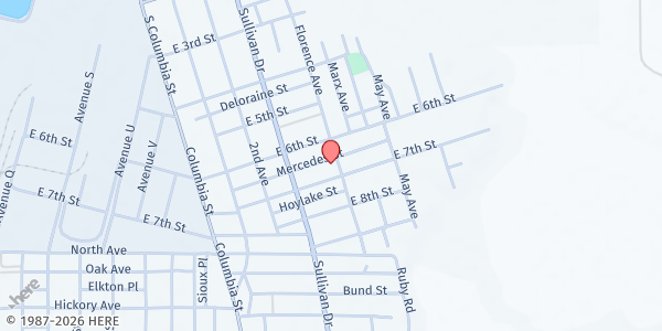 Map showing Bethlehem Baptist Church at 837 East 7th Street, Bogalusa, LA