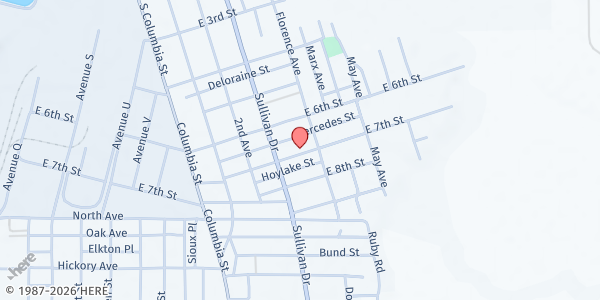 Map showing Bethlehem Baptist Church at 837 E. 7th St., Bogalusa, LA