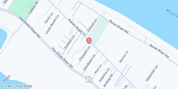 Map showing Pilgrim Rest Community Development Agency at 33801 Parish Rd H. 11, Buras, LA