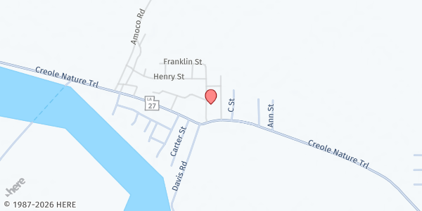 Map showing Ebenezer Baptist Church Food Pantry at 110 School St., Cameron, LA