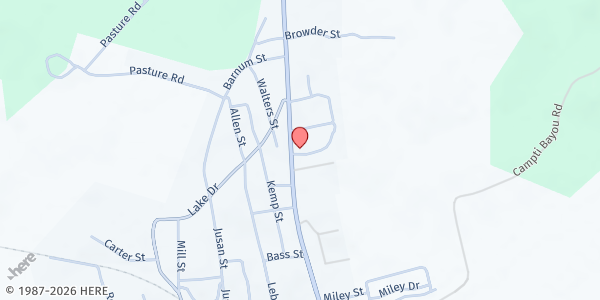 Map showing Campti Mobile Pantry - Mt. Sinai Baptist Church at 184 Marshall Street, Campti, LA