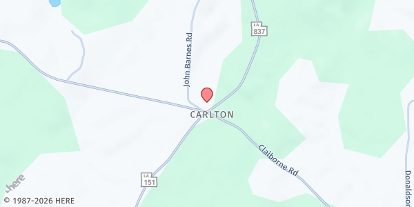Map showing Calhoun COC at 1288 Hwy. 151 N., Carlton, LA