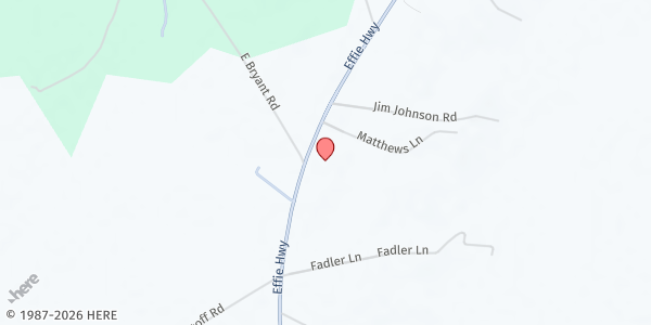 Map showing Center Point Pentecostal Church at 1473 Effie Highway, Centerpoint, LA