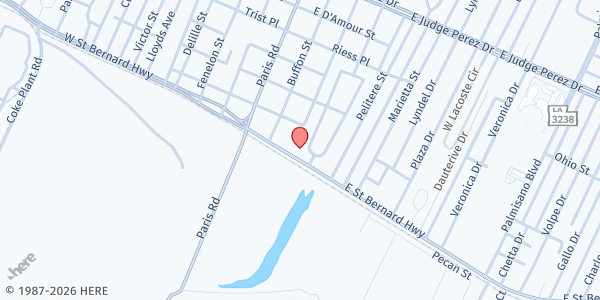 Map showing FBC (Chalmette) at 305 E. Saint Bernard Hwy., Chalmette, LA