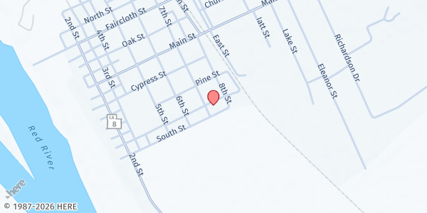 Map showing Grant Council on Aging at 706 Maple St., Colfax, LA