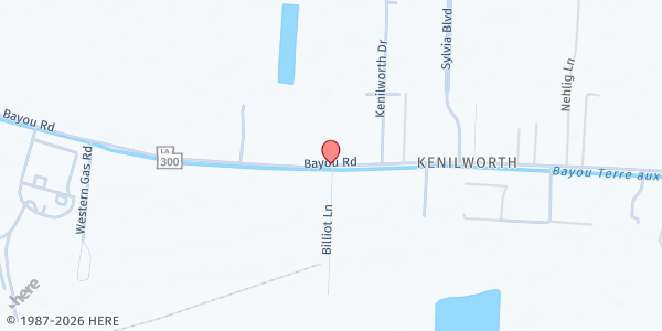 Map showing St. Bernard Catholic Church at 2805 Bayou Rd., Contreras, LA