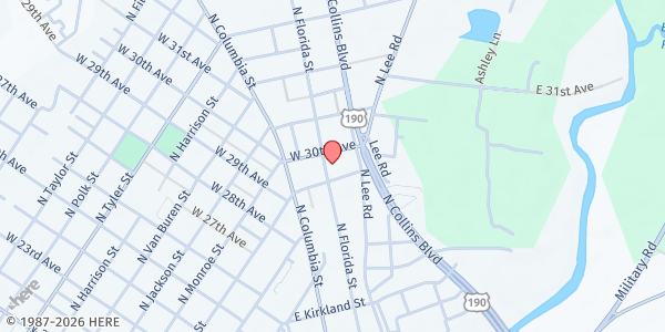 Map showing Northshore Food Bank at 125 West 30th Avenue, Covington, LA