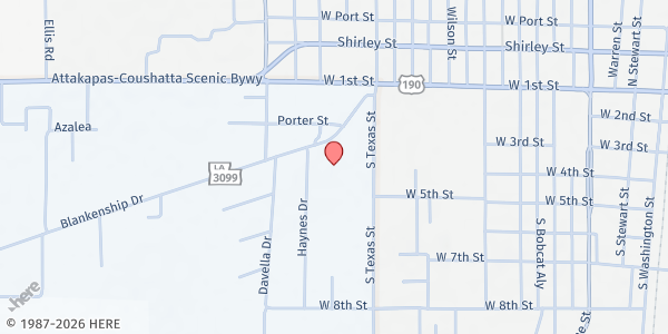 Map showing St. Joseph Catholic Church - DeRidder at 1125 Blankenship Dr, DeRidder, LA