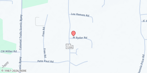 Map showing Buckeye Food Pantry at 260 Hwy. 1206, Deville, LA