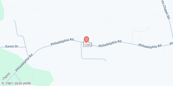 Map showing Philadelphia Baptist Church at 7202 Philadelphia Rd, Deville, LA