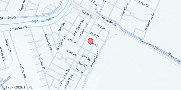 Map showing Catholic Charities (Mt. Salem) at 1104 Saint Vincent St, Donaldsonville, LA