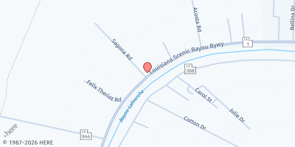 Map showing Emmanuel Baptist Church at 2129 Hwy 1 South, Donaldsonville, LA