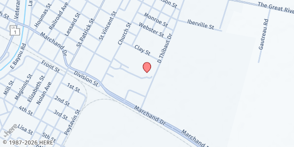 Map showing Frank Sotile Pavillion at 2162 Thibaut Dr., Donaldsonville, LA