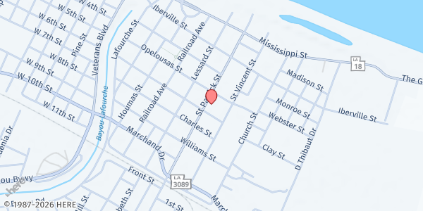 Map showing St. Catherine of Sienna at 421 St. Patrick Street, Donaldsonville, LA