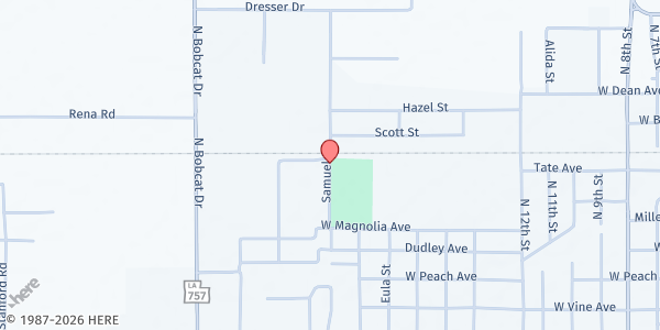 Map showing St. Landry CAA - Northwest Pavilion at 651 Samuel Dr., Eunice, LA