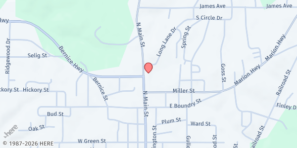 Map showing Broken Wings - Farmerville at 712 N. Main St., Farmerville, LA