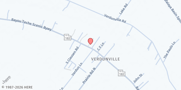 Map showing Little Zion Community Outreach at 7814 Hwy 182, Franklin, LA