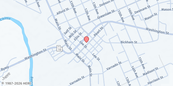 Map showing Help Center of Churches at 981 Pearl St, Franklinton, LA