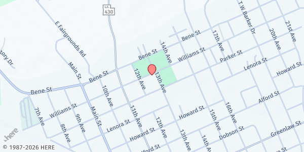 Map showing Outreach Full Gospel Baptist Church at 304 13th Avenue, Franklinton, LA