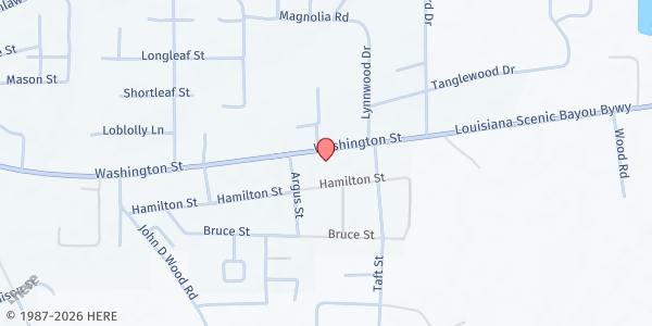 Map showing Washington Parish Food Bank at 2208 Washington St, Franklinton, LA