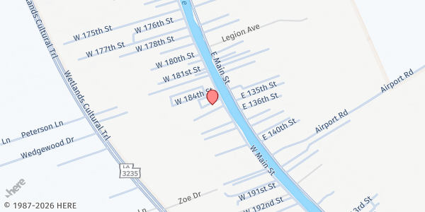 Map showing Catholic Community Center at 18210 W Main St, Galliano, LA