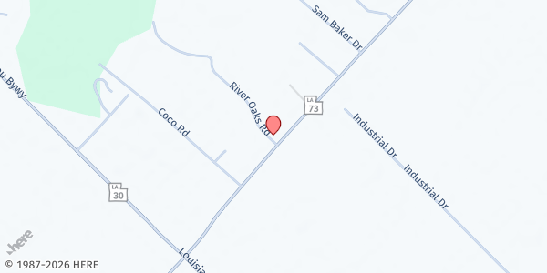 Map showing Richard Brown 1st Pilgrim at 6211 Hwy 73, Geismar, LA