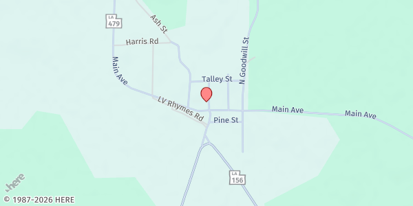 Map showing Goldonna City Hall at 3159 Main Street, Goldonna, LA