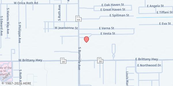 Map showing Ochsner Health Center - Gonzales at 2400 S. Burnside Ave., Gonzales, LA