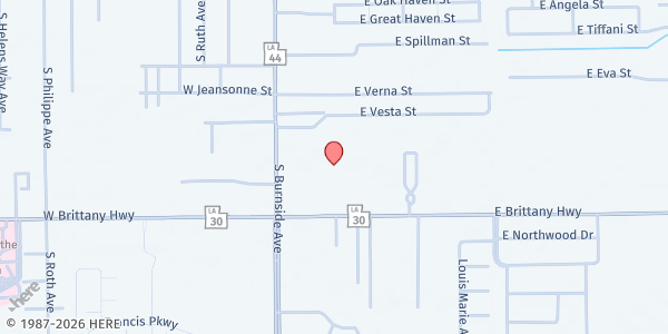 Map showing Ochsner Health Center - Gonzales at 2400 S Burnside Ave, Gonzales, LA