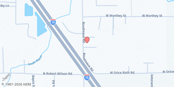 Map showing St. Paul Community Agency at 10438 Boudreaux Rd., Gonzales, LA