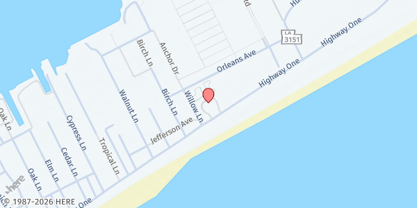 Map showing Town of Grand Isle at 3811 Highway 1, Grand Isle, LA