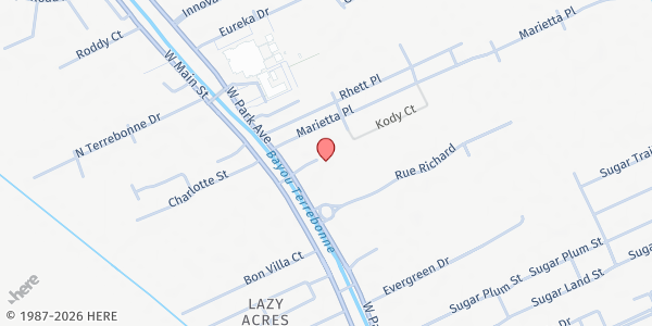 Map showing Beacon Light Baptist Church of Houma at 4325 W Park Ave, Gray, LA