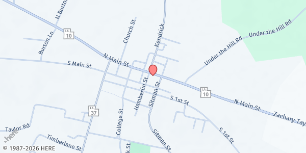 Map showing St. Helena COA at 48 Kendrick St., Greensburg, LA