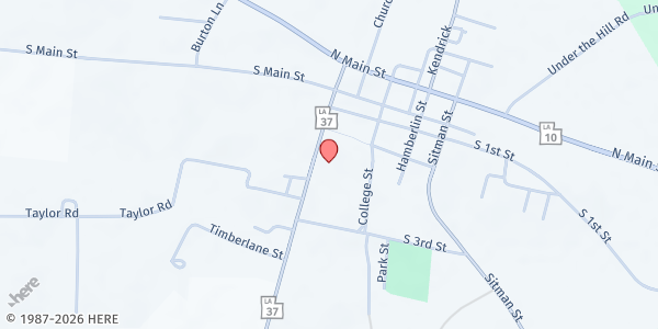 Map showing St. Helena College and Career Academy at 14340 LA-37, Greensburg, LA