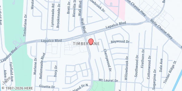 Map showing Crescent City WIC Family Services - Gretna at 429 Wall Blvd., Suite 7, Gretna, LA