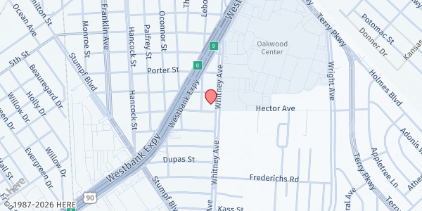 Map showing Lovetouch Ministries at 2025 Whitney Ave, Gretna, LA