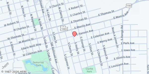 Map showing Beacon Light at 400 E. Hanson, Hammond, LA
